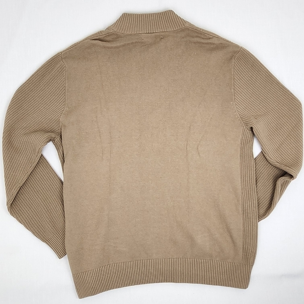 Cubaver Beige 100% Cotton Zip Up Sweater - Picture 4 of 4